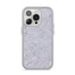Faux Carrara Marble Print Grey iPhone 14 Pro Clear Tough Case Silver