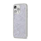 Faux Carrara Marble Print Grey iPhone 14 Pro Max Clear Tough Case Silver Angled Image