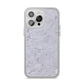 Faux Carrara Marble Print Grey iPhone 14 Pro Max Clear Tough Case Silver