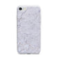 Faux Carrara Marble Print Grey iPhone 7 Bumper Case on Silver iPhone