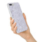 Faux Carrara Marble Print Grey iPhone 7 Plus Bumper Case on Silver iPhone Alternative Image