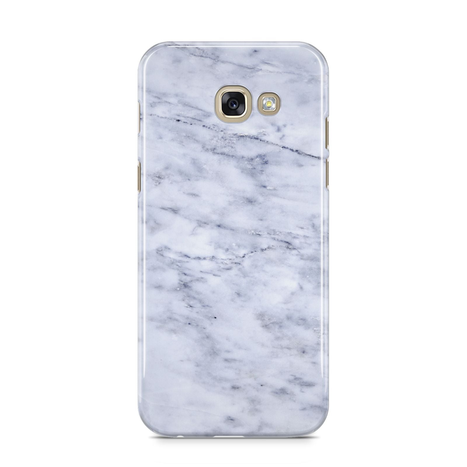 Faux Carrara Marble Print Samsung Galaxy A5 2017 Case on gold phone
