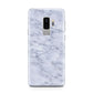 Faux Carrara Marble Print Samsung Galaxy S9 Plus Case on Silver phone