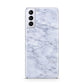 Faux Carrara Marble Print Samsung S21 Plus Phone Case