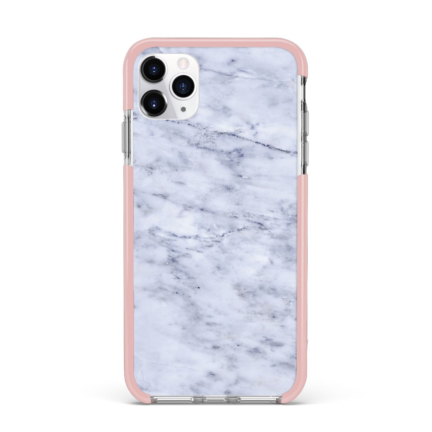 Faux Carrara Marble Print iPhone 11 Pro Max Impact Pink Edge Case