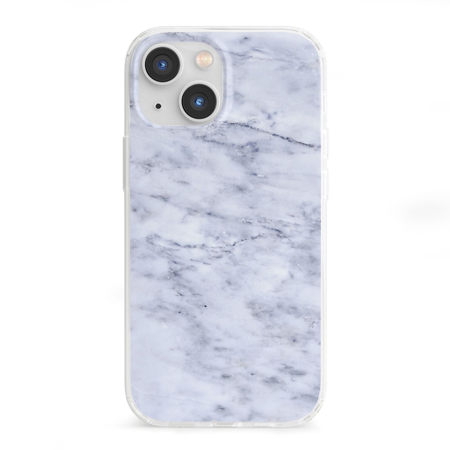 Faux Carrara Marble Print iPhone 13 Mini Clear Bumper Case