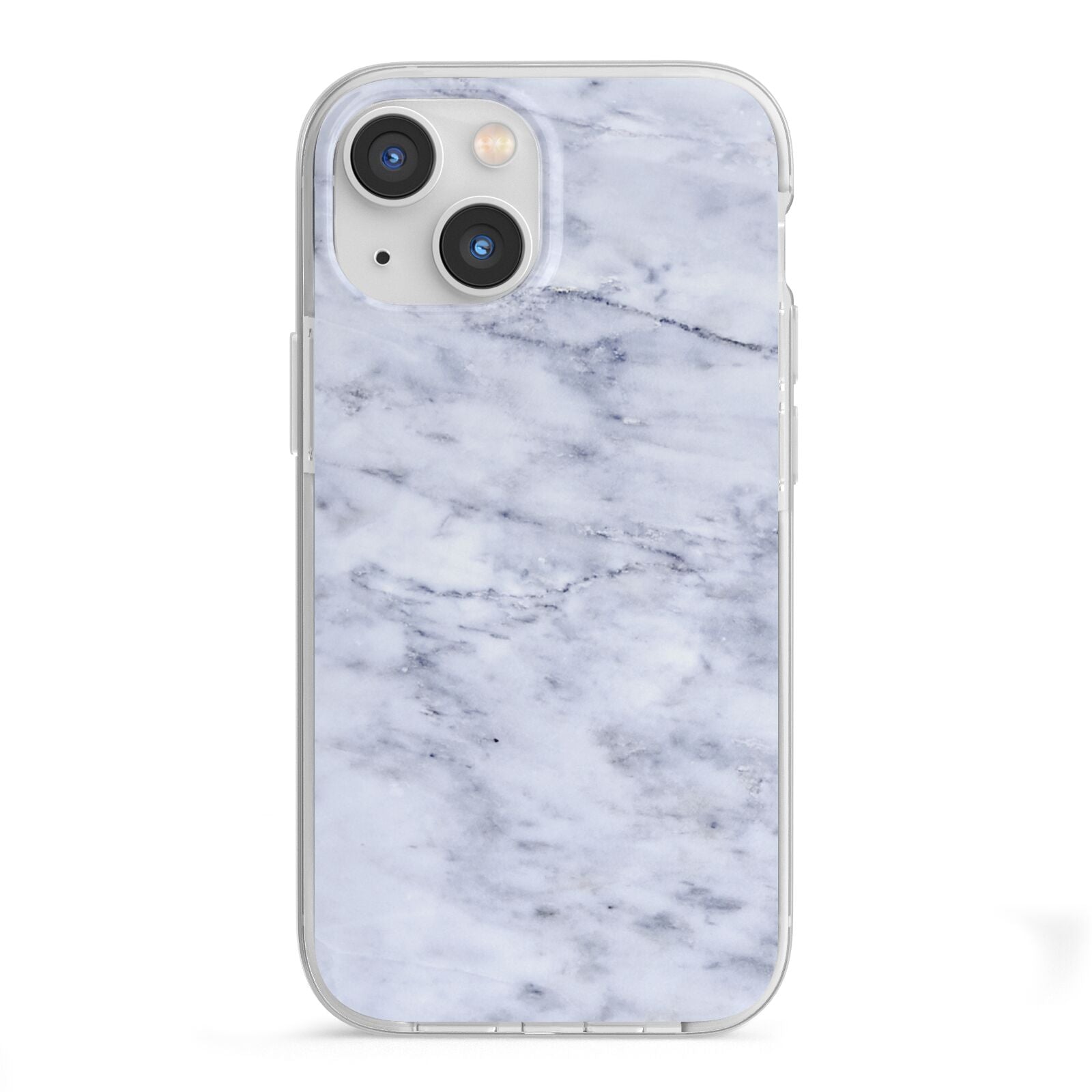 Faux Carrara Marble Print iPhone 13 Mini TPU Impact Case with White Edges
