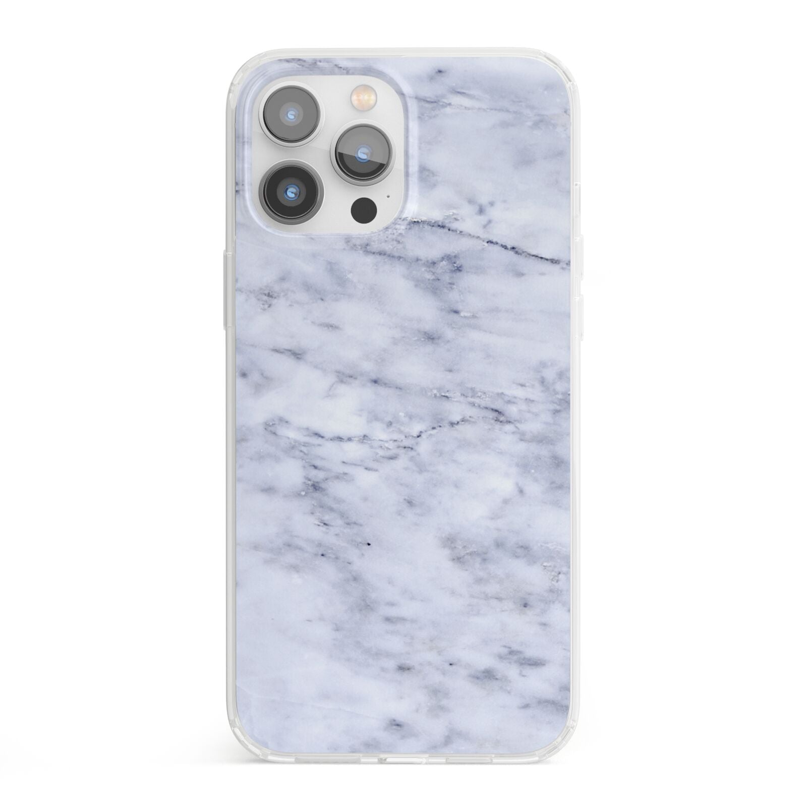 Faux Carrara Marble Print iPhone 13 Pro Max Clear Bumper Case