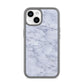 Faux Carrara Marble Print iPhone 14 Clear Tough Case Starlight