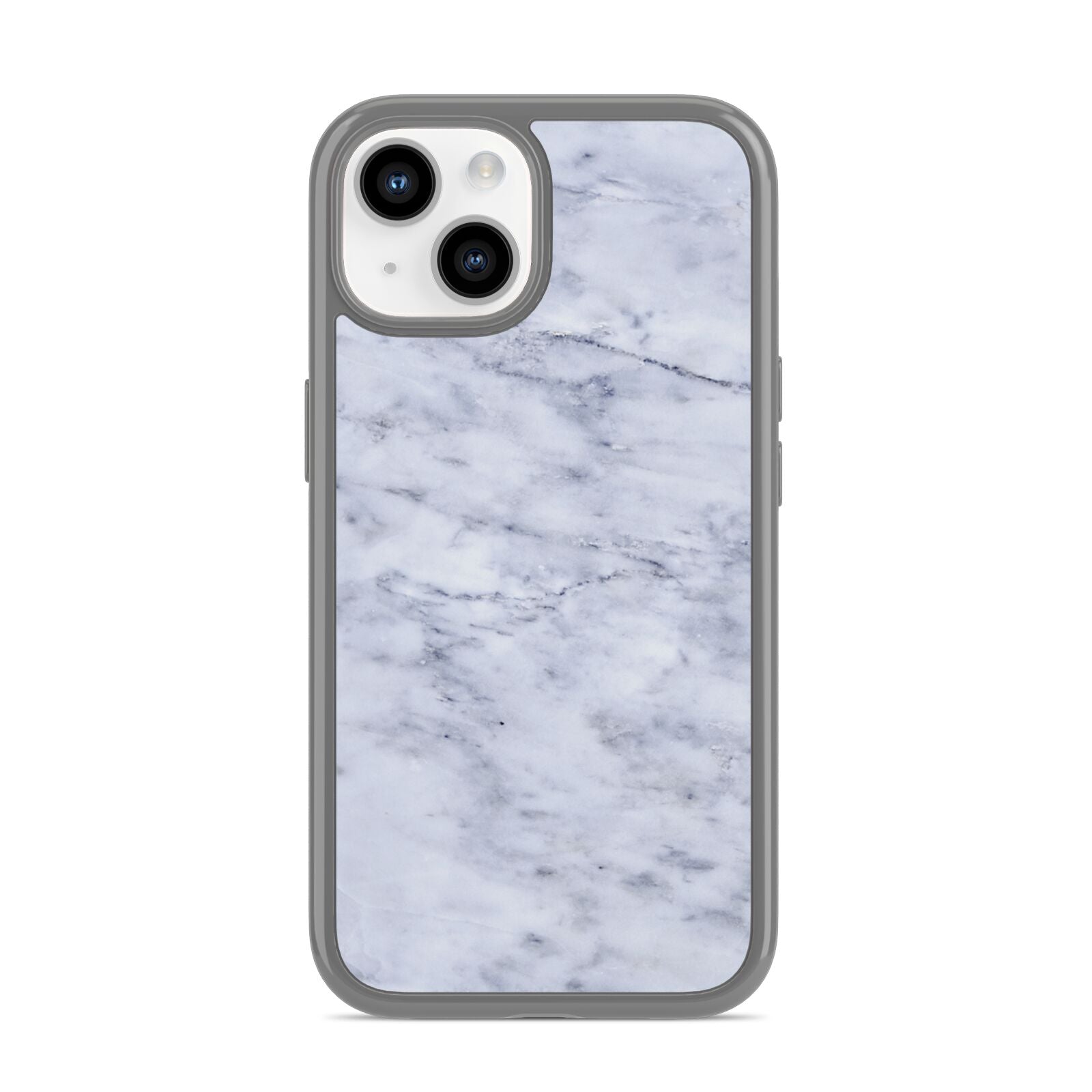 Faux Carrara Marble Print iPhone 14 Clear Tough Case Starlight