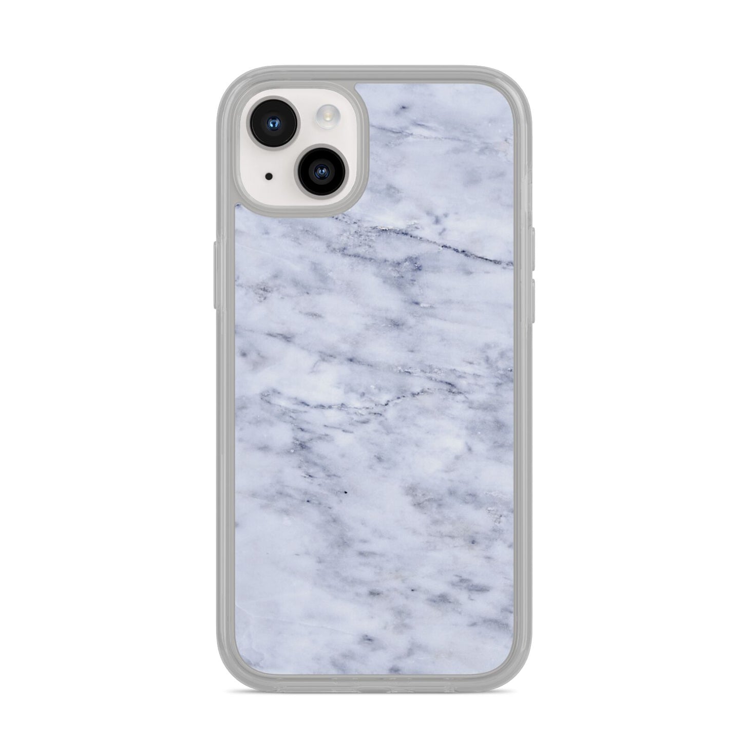 Faux Carrara Marble Print iPhone 14 Plus Clear Tough Case Starlight
