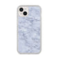Faux Carrara Marble Print iPhone 14 Plus Glitter Tough Case Starlight