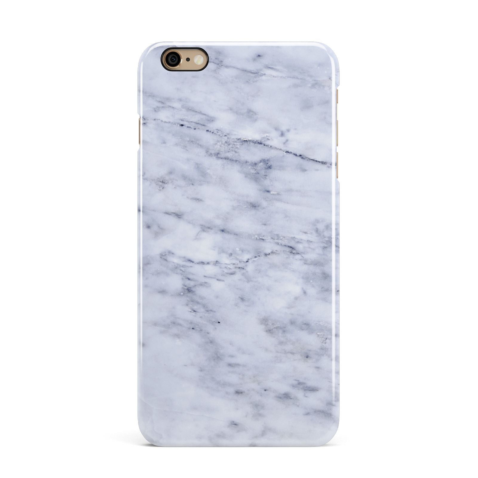 Faux Carrara Marble Print iPhone 6 Plus 3D Snap Case on Gold Phone