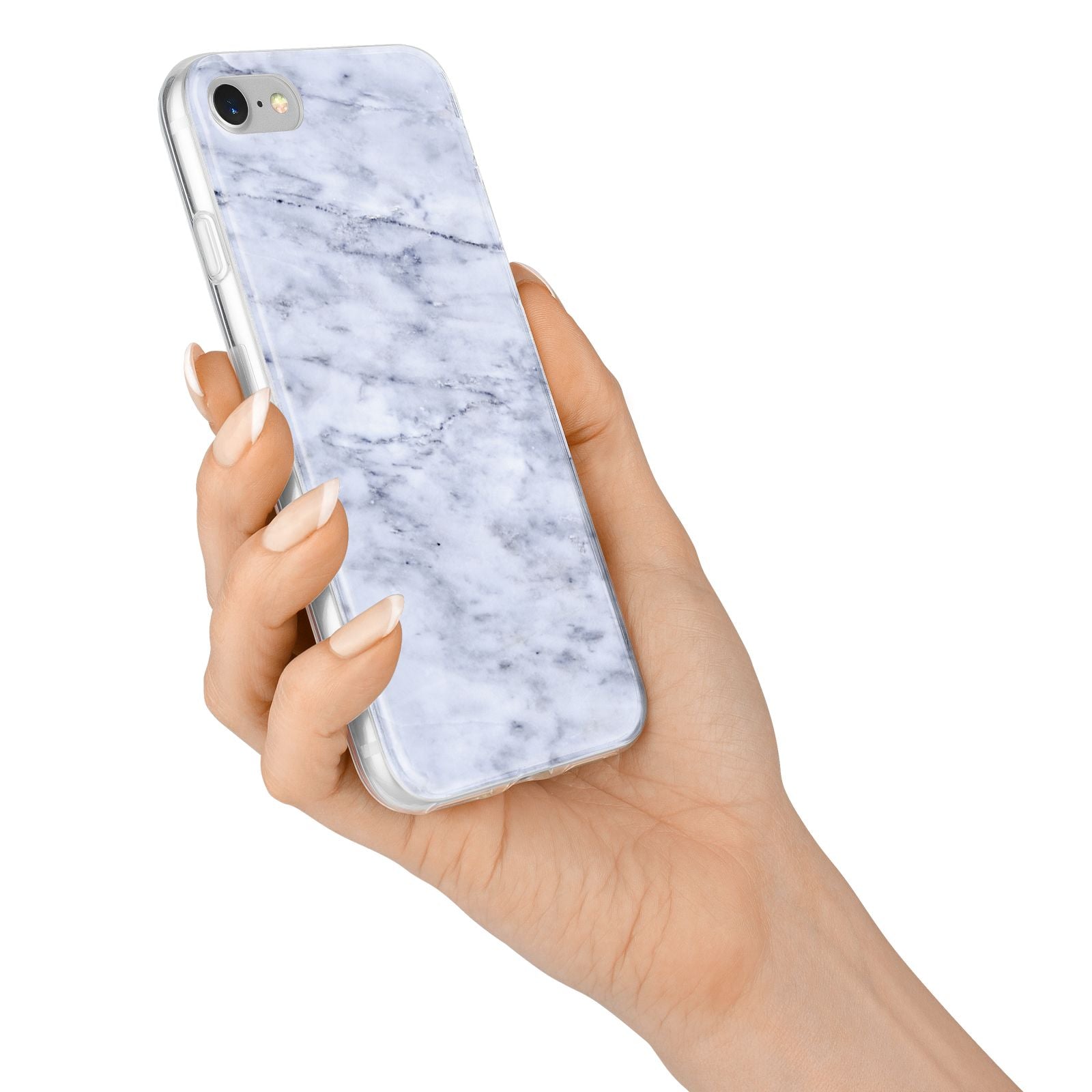 Faux Carrara Marble Print iPhone 7 Bumper Case on Silver iPhone Alternative Image