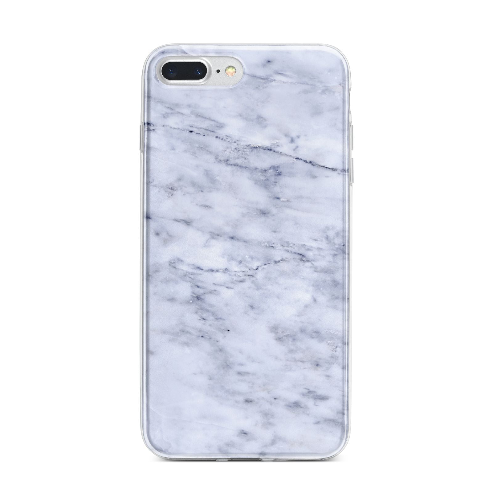 Faux Carrara Marble Print iPhone 7 Plus Bumper Case on Silver iPhone