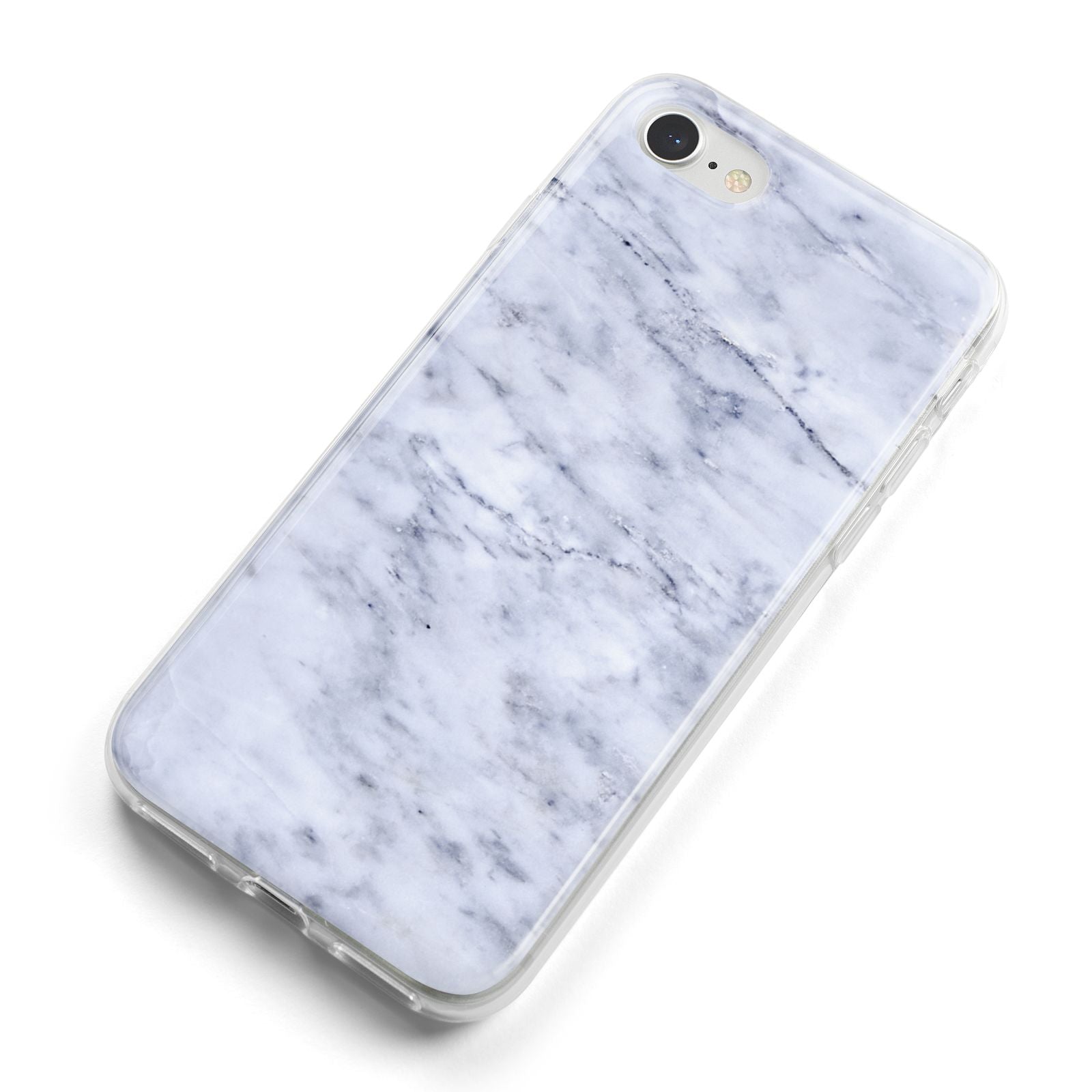 Faux Carrara Marble Print iPhone 8 Bumper Case on Silver iPhone Alternative Image