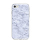 Faux Carrara Marble Print iPhone 8 Bumper Case on Silver iPhone