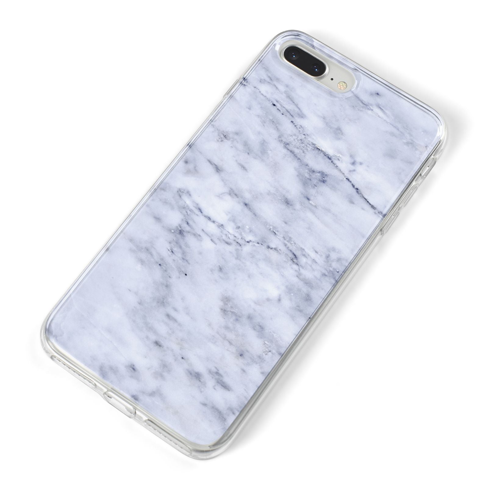 Faux Carrara Marble Print iPhone 8 Plus Bumper Case on Silver iPhone Alternative Image