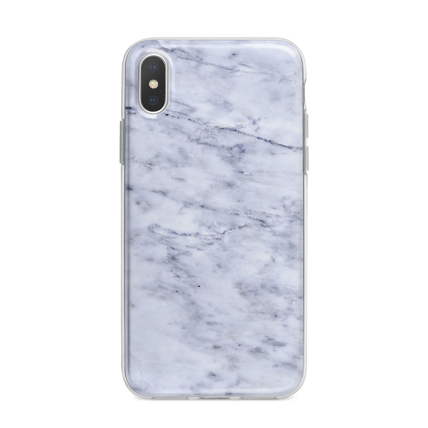 Faux Carrara Marble Print iPhone X Bumper Case on Silver iPhone Alternative Image 1
