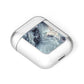 Faux Marble Blue Grey AirPods Case Laid Flat