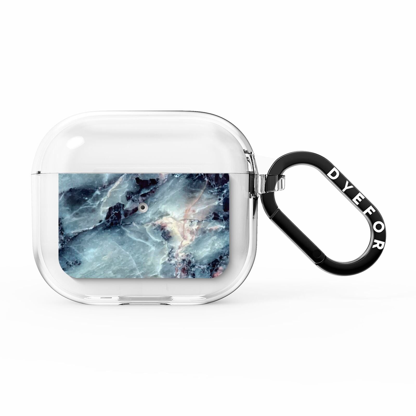 Faux Marble Blue Grey AirPods Clear Case 3rd Gen