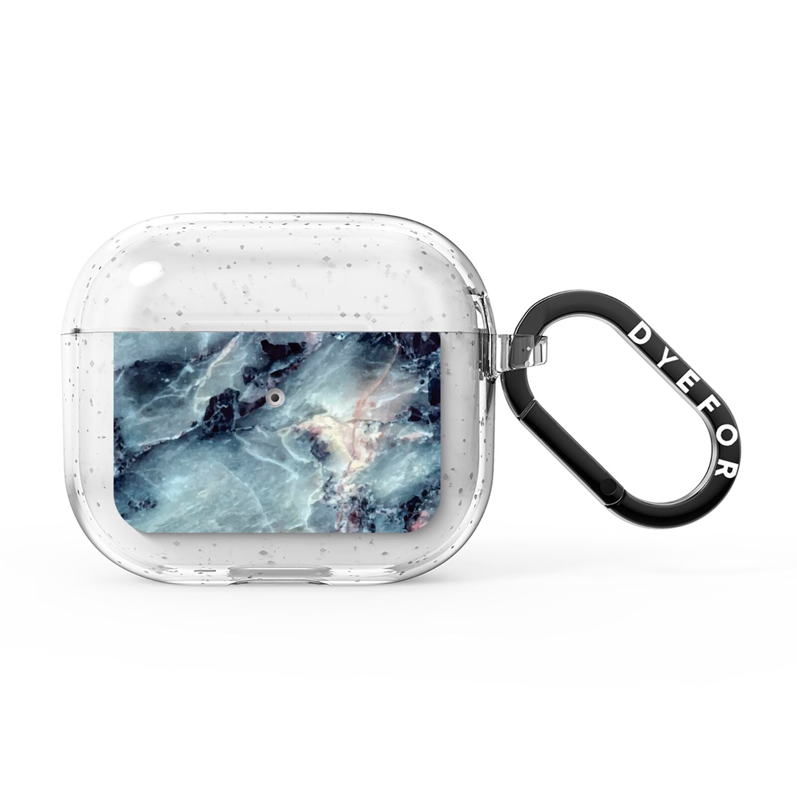 Faux Marble Blue Grey AirPods Glitter Case 3rd Gen