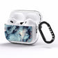 Faux Marble Blue Grey AirPods Pro Clear Case Side Image