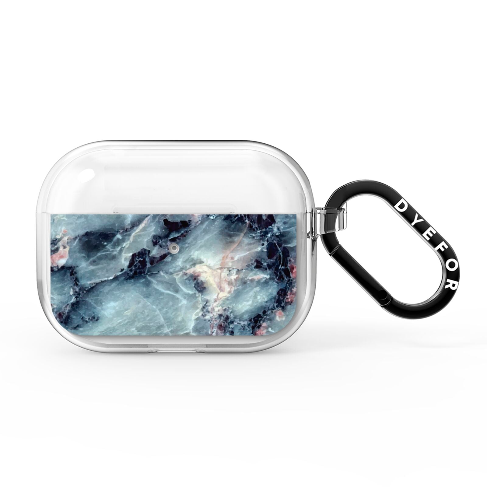 Faux Marble Blue Grey AirPods Pro Clear Case