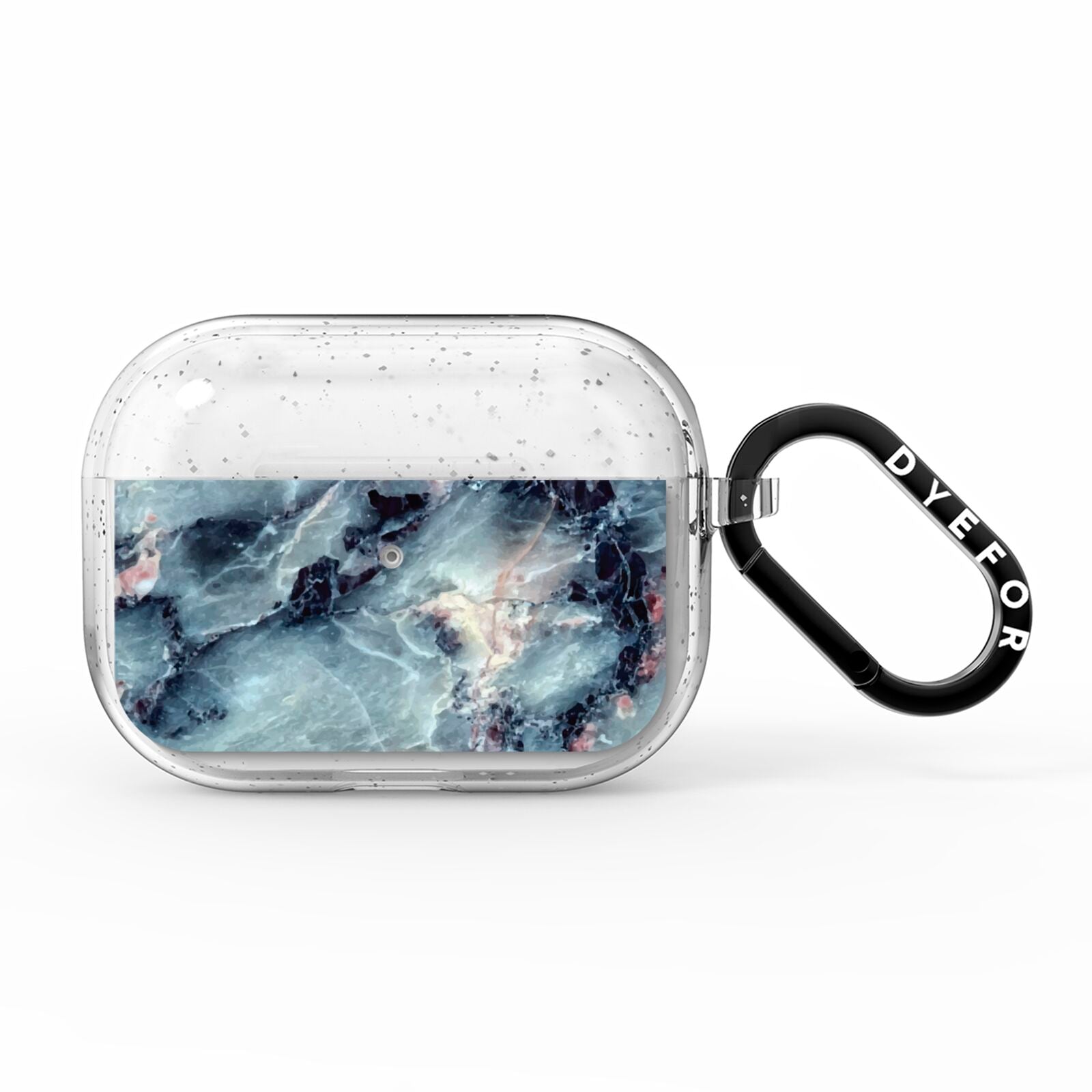 Faux Marble Blue Grey AirPods Pro Glitter Case
