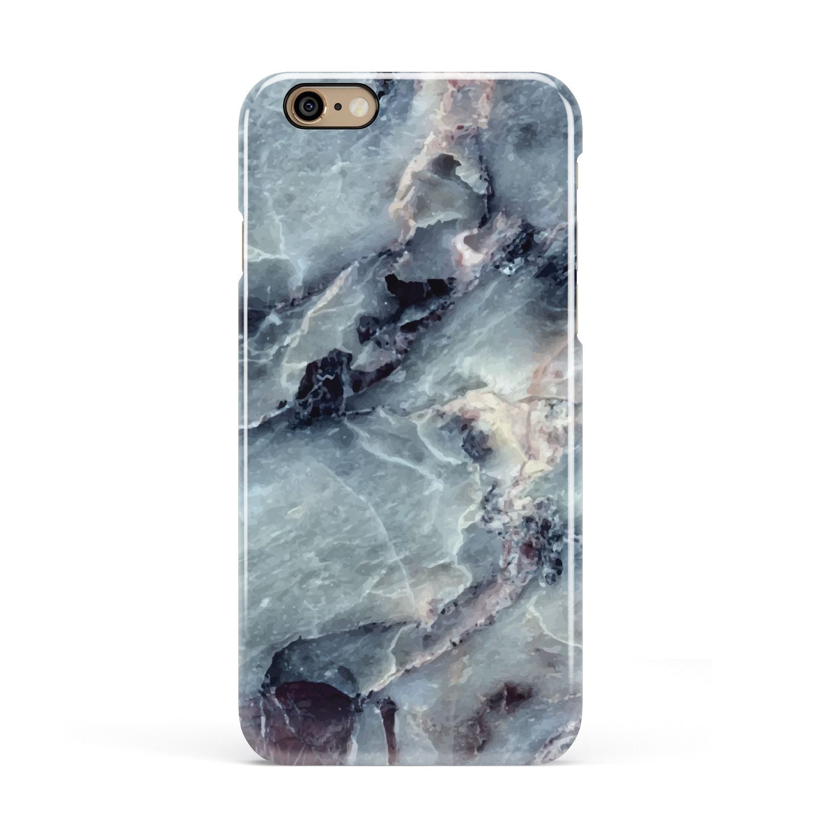 Faux Marble Blue Grey Apple iPhone 6 3D Snap Case