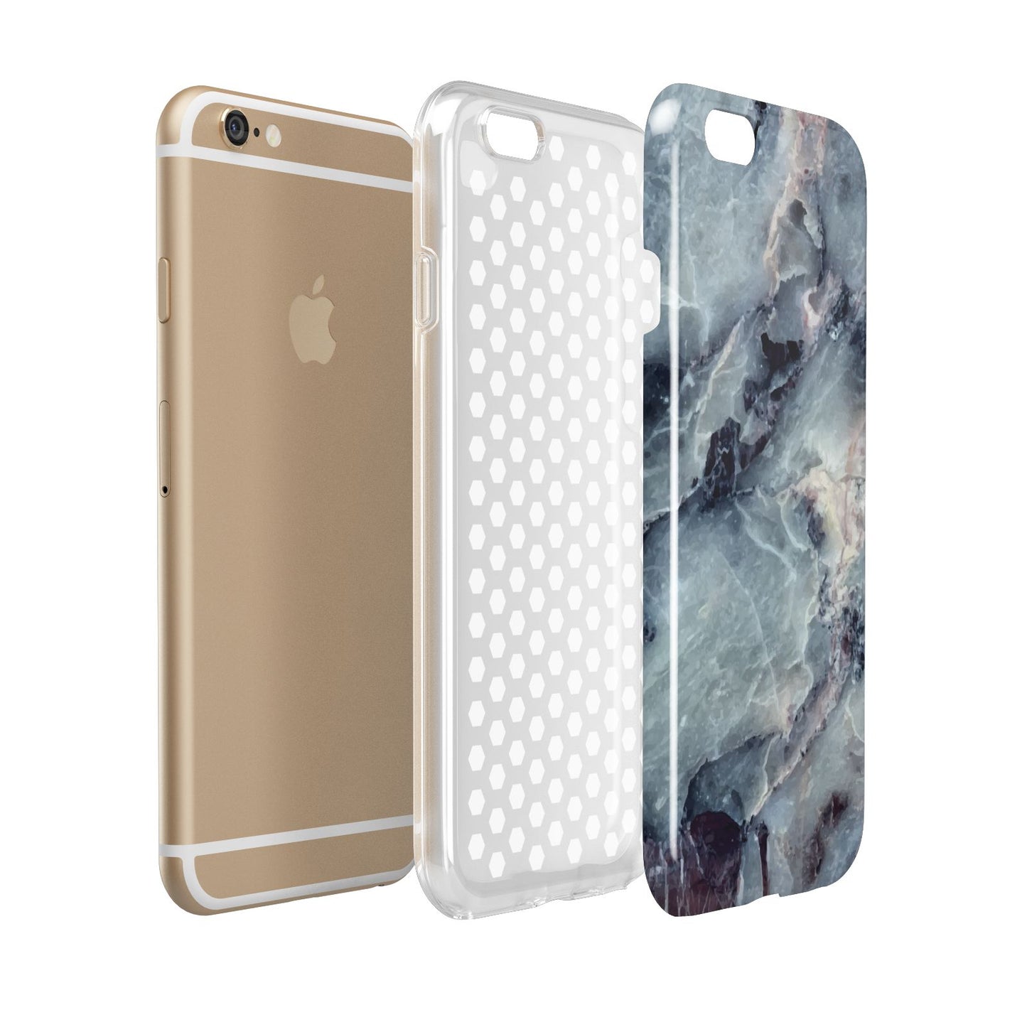 Faux Marble Blue Grey Apple iPhone 6 3D Tough Case Expanded view