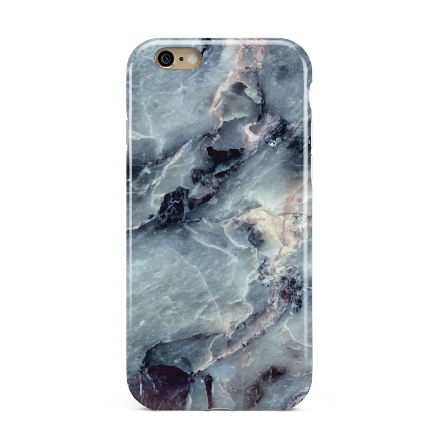 Faux Marble Blue Grey Apple iPhone 6 3D Tough Case