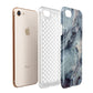 Faux Marble Blue Grey Apple iPhone 7 8 3D Tough Case Expanded View