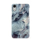 Faux Marble Blue Grey Apple iPhone XR White 3D Snap Case