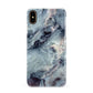 Faux Marble Blue Grey Apple iPhone Xs Max 3D Snap Case