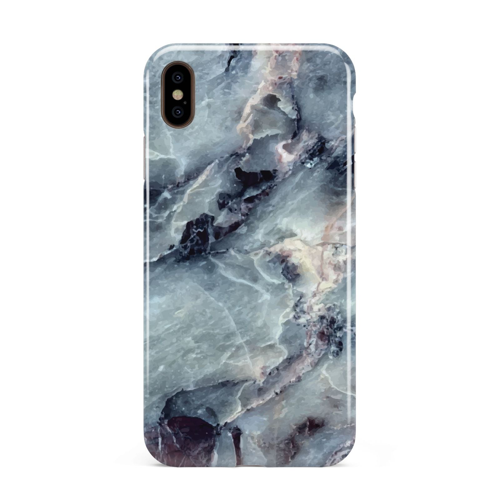 Faux Marble Blue Grey Apple iPhone Xs Max 3D Tough Case