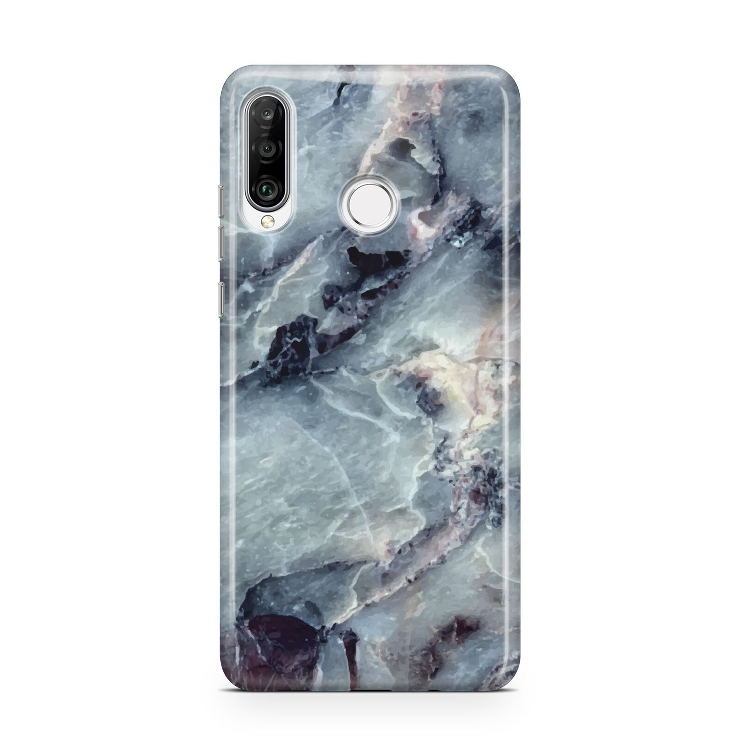 Faux Marble Blue Grey Huawei P30 Lite Phone Case