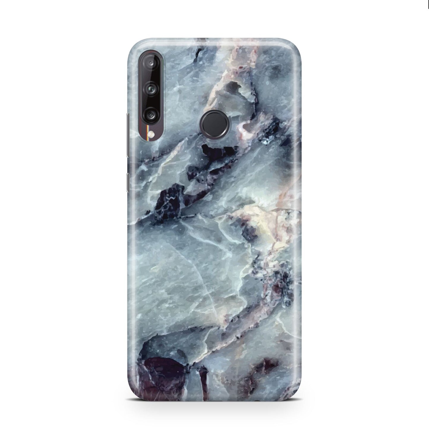 Faux Marble Blue Grey Huawei P40 Lite E Phone Case
