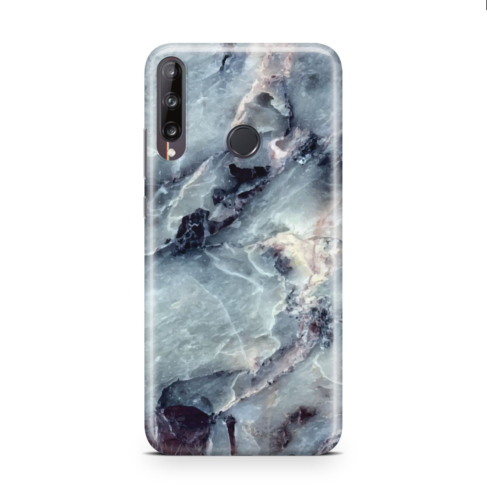 Faux Marble Blue Grey Huawei P40 Lite E Phone Case
