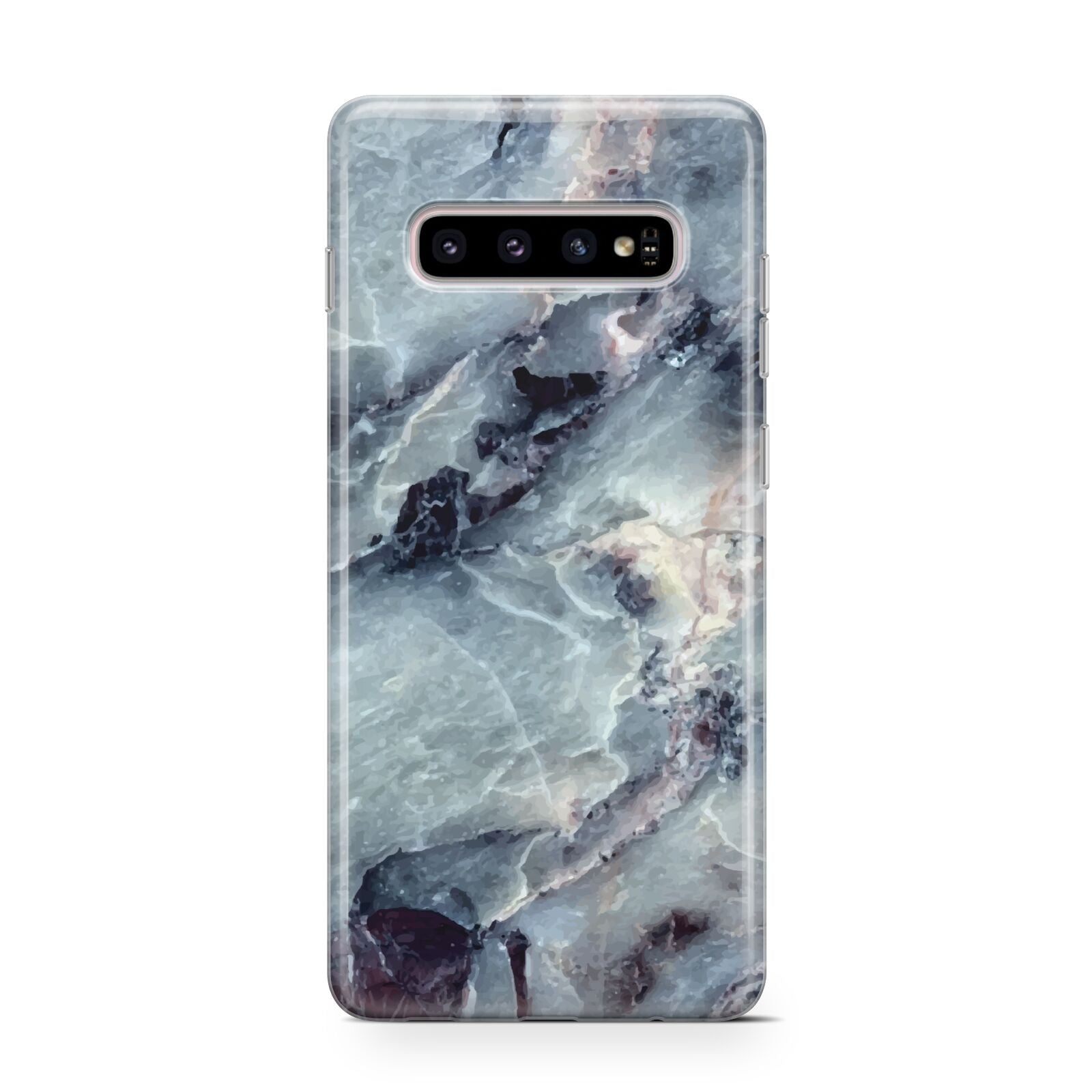 Faux Marble Blue Grey Protective Samsung Galaxy Case