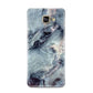 Faux Marble Blue Grey Samsung Galaxy A3 2016 Case on gold phone