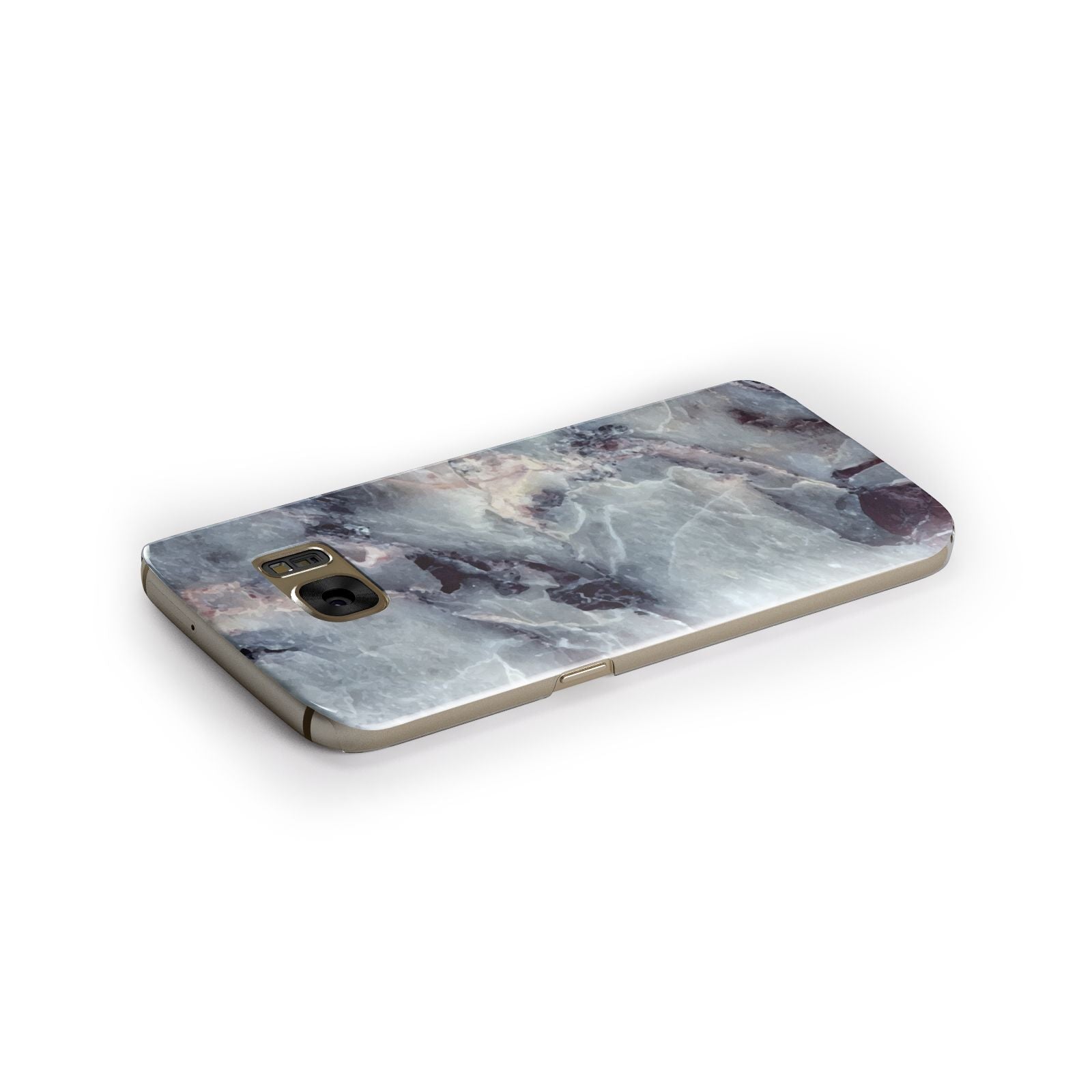 Faux Marble Blue Grey Samsung Galaxy Case Side Close Up