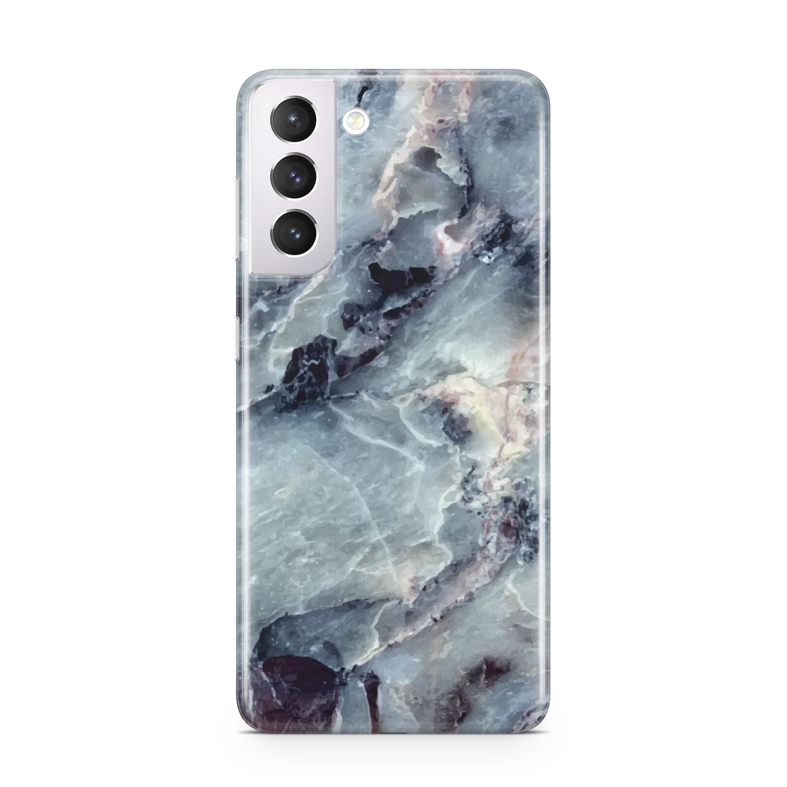 Faux Marble Blue Grey Samsung S21 Case