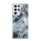 Faux Marble Blue Grey Samsung S21 Ultra Case