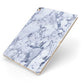 Faux Marble Blue Grey White Apple iPad Case on Gold iPad Side View