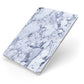 Faux Marble Blue Grey White Apple iPad Case on Silver iPad Side View