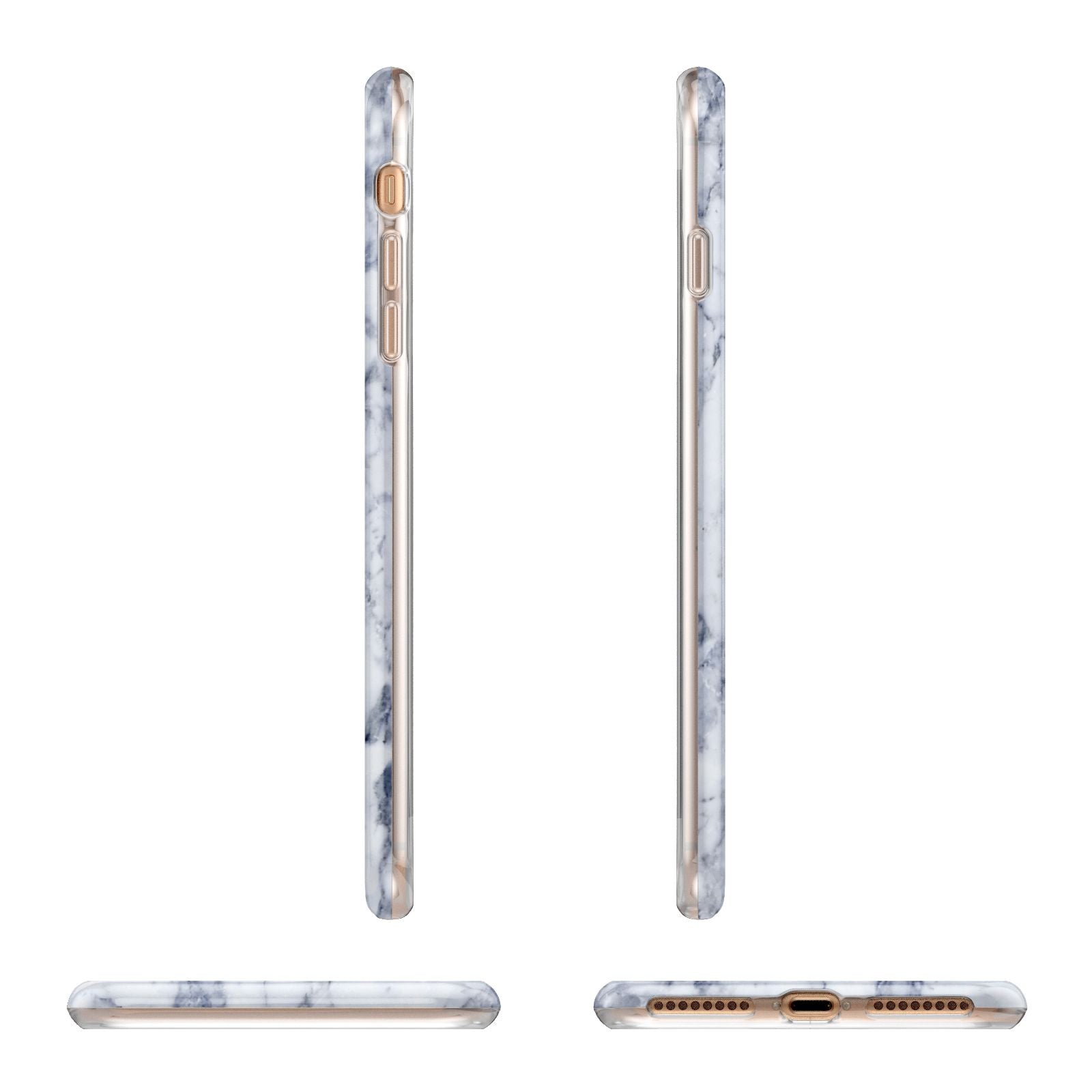 Faux Marble Blue Grey White Apple iPhone 7 8 Plus 3D Wrap Tough Case Alternative Image Angles