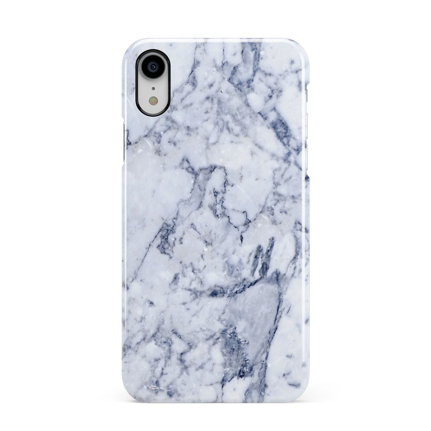 Faux Marble Blue Grey White Apple iPhone XR White 3D Snap Case