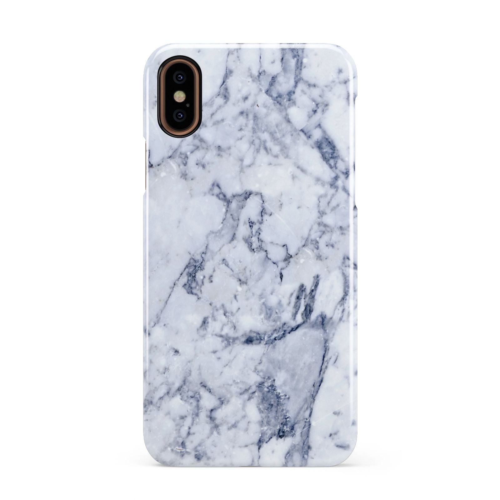 Faux Marble Blue Grey White Apple iPhone XS 3D Snap Case