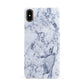 Faux Marble Blue Grey White Apple iPhone Xs Max 3D Snap Case